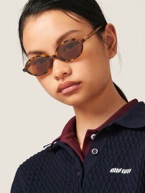 Miu Miu Women Sunglasses Light Havana Brown MU04ZS REGARD 19P2Z1 NEW AUTHENTIC